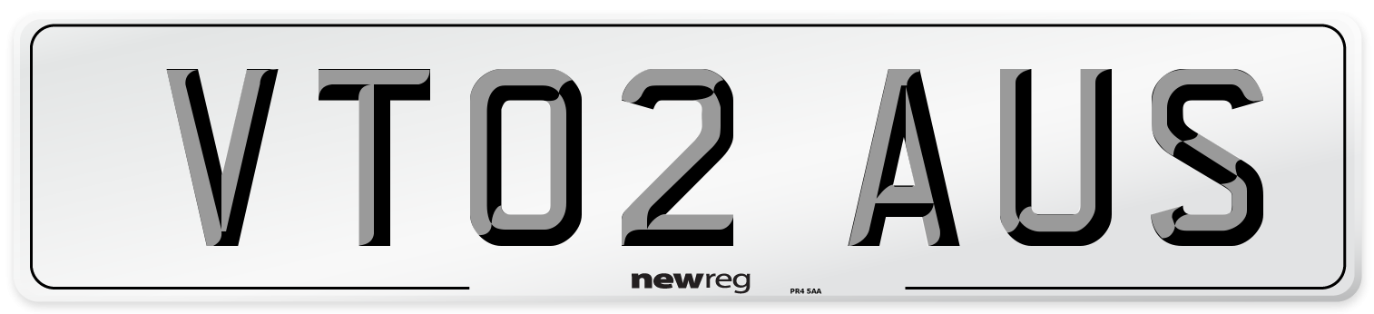 VT02 AUS Number Plate from New Reg